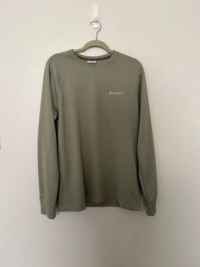 Columbia Olive Green Men’s Waffle Knit Crew Sweatshirt